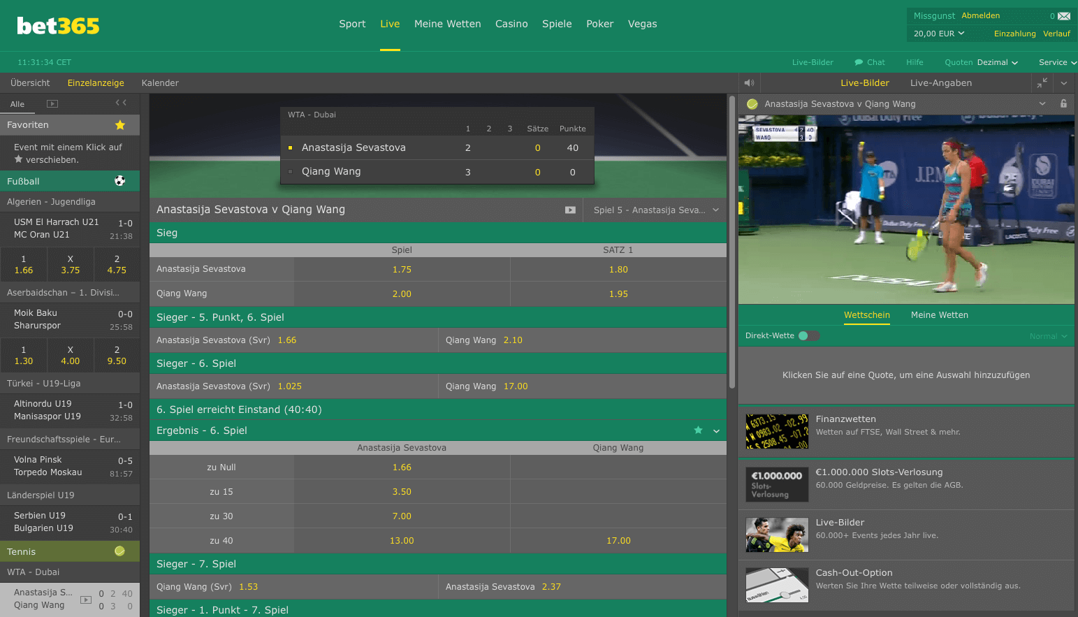 bet365 livewetten center