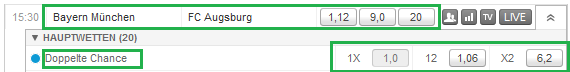 Tipico Doppelte Chance Beispiel