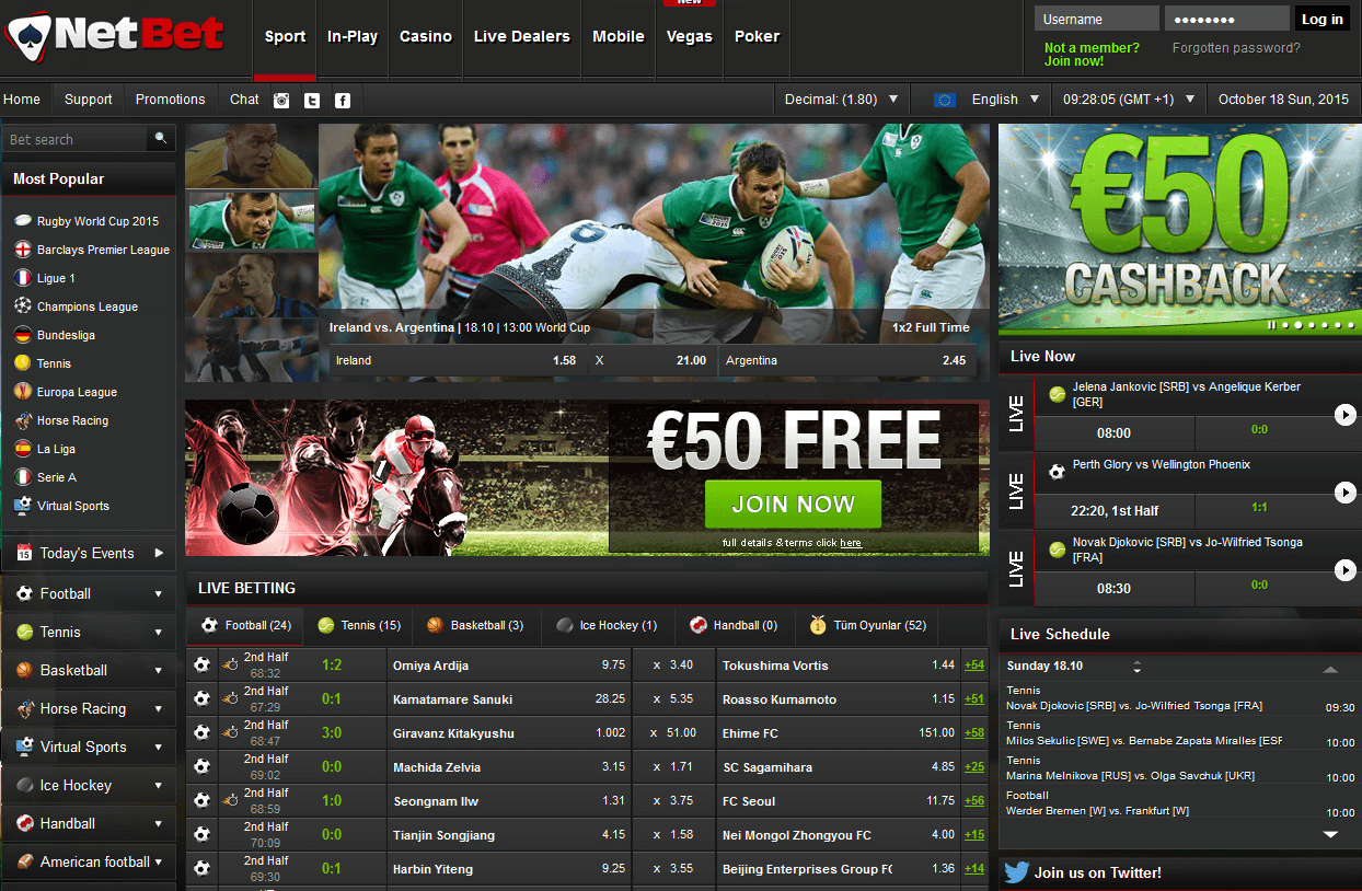 Netbet Webseite