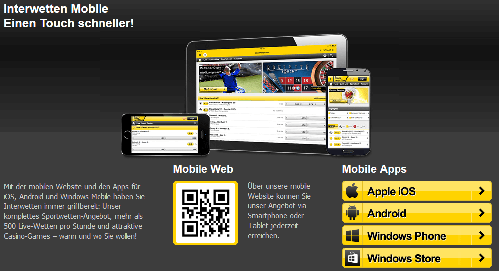 Interwetten mobile Angebot