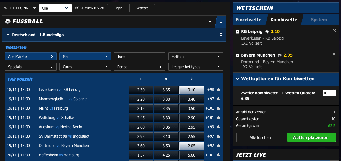 10bet angebot