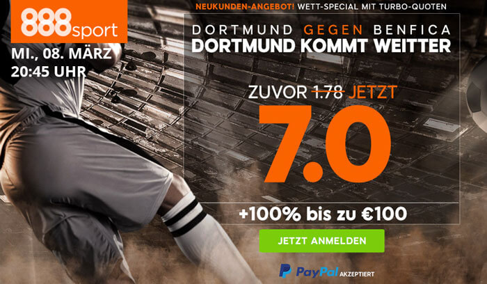 888 quotenboost dortmund benefica1