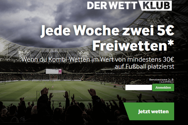Betway Wettklub Freiwette