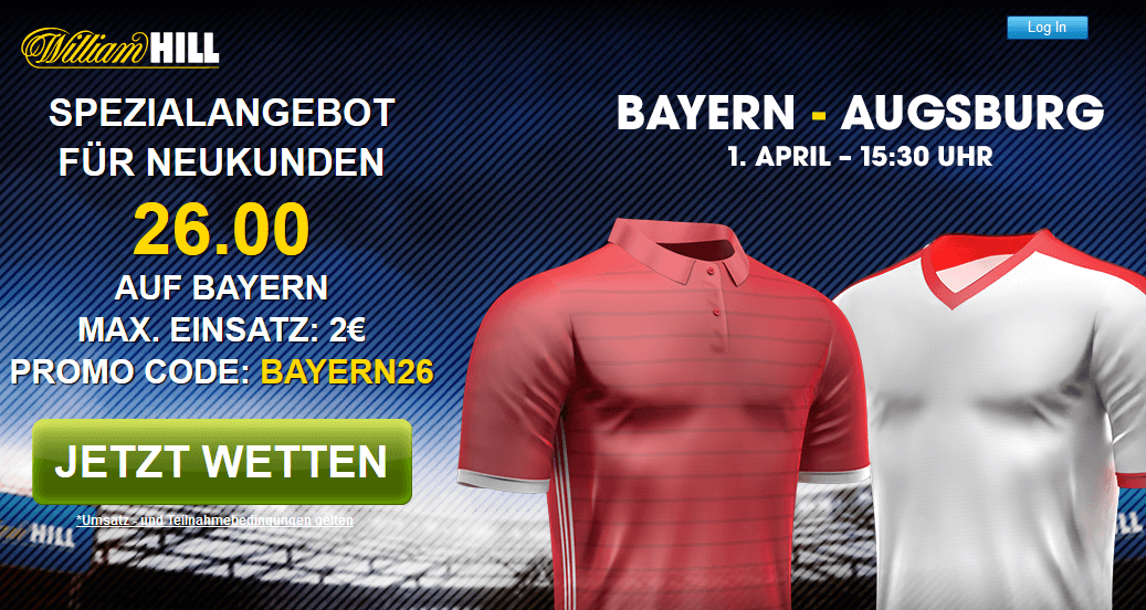 William Hill 26er Quote auf Bayern