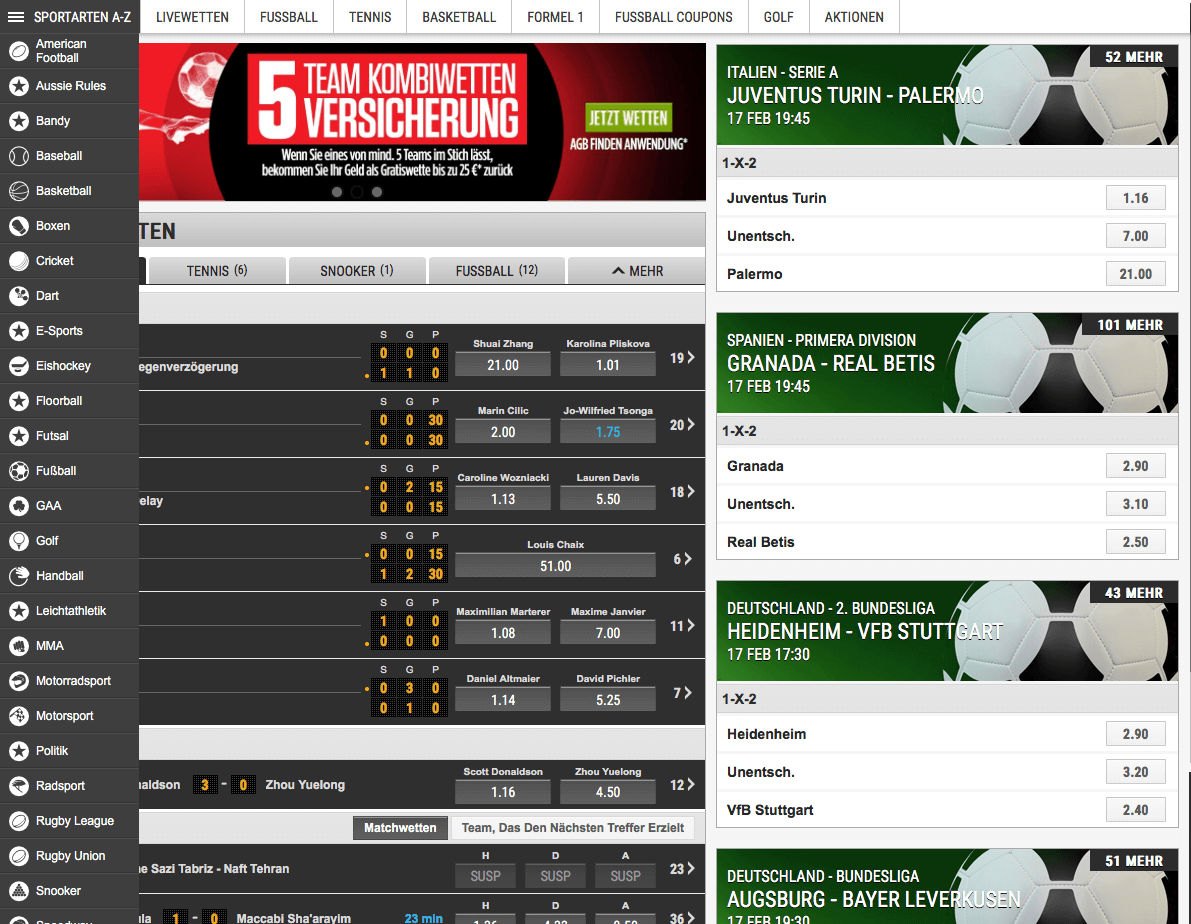 sportarten ladbrokes