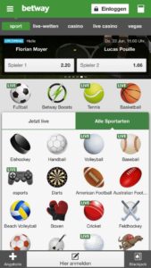 betway app sportarten