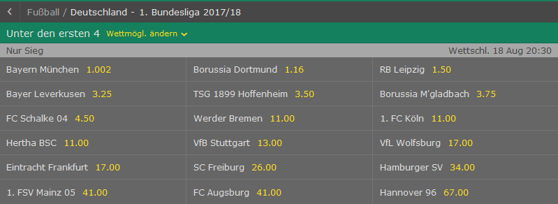 Bet365 Unter den ersten4
