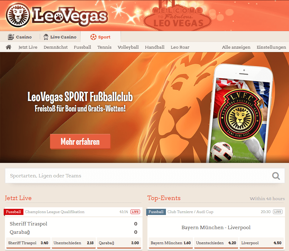 LeoVegas Sportwetten