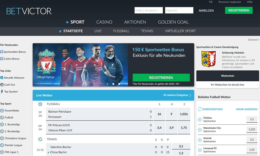 BetVictor Webseite 