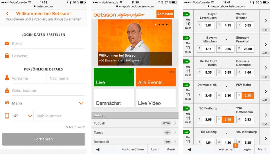 Betsson HTML 5 Website