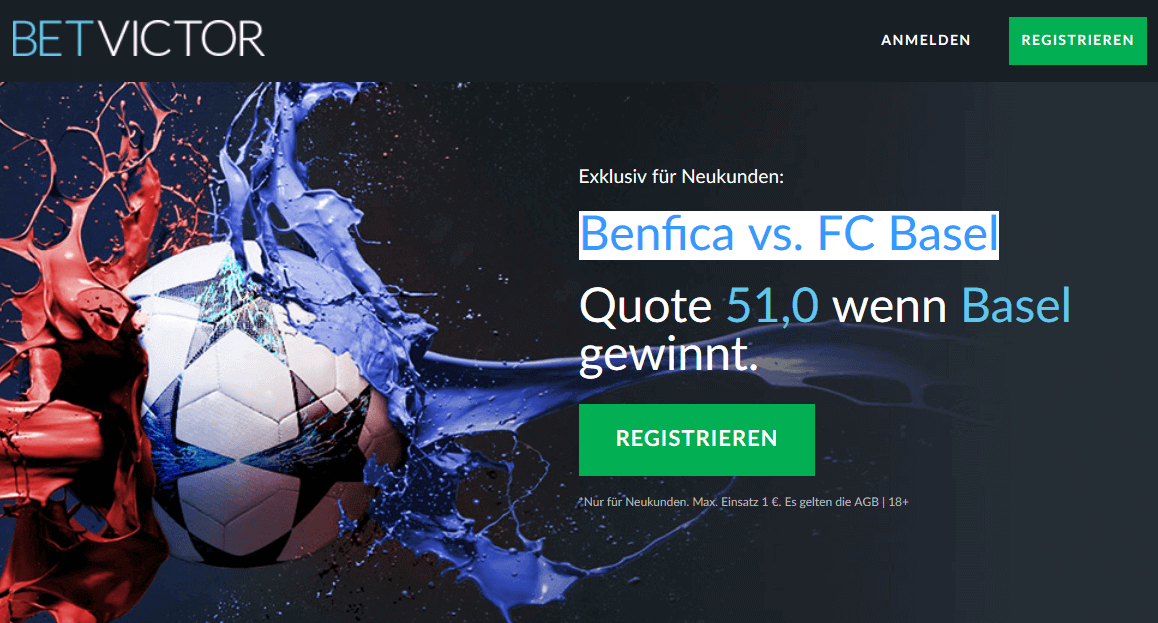 betvictor Benfica vs. FC Basel Screen