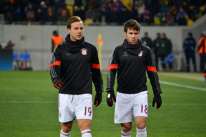 Mario Goetze (L) and Juan Bernat (R)