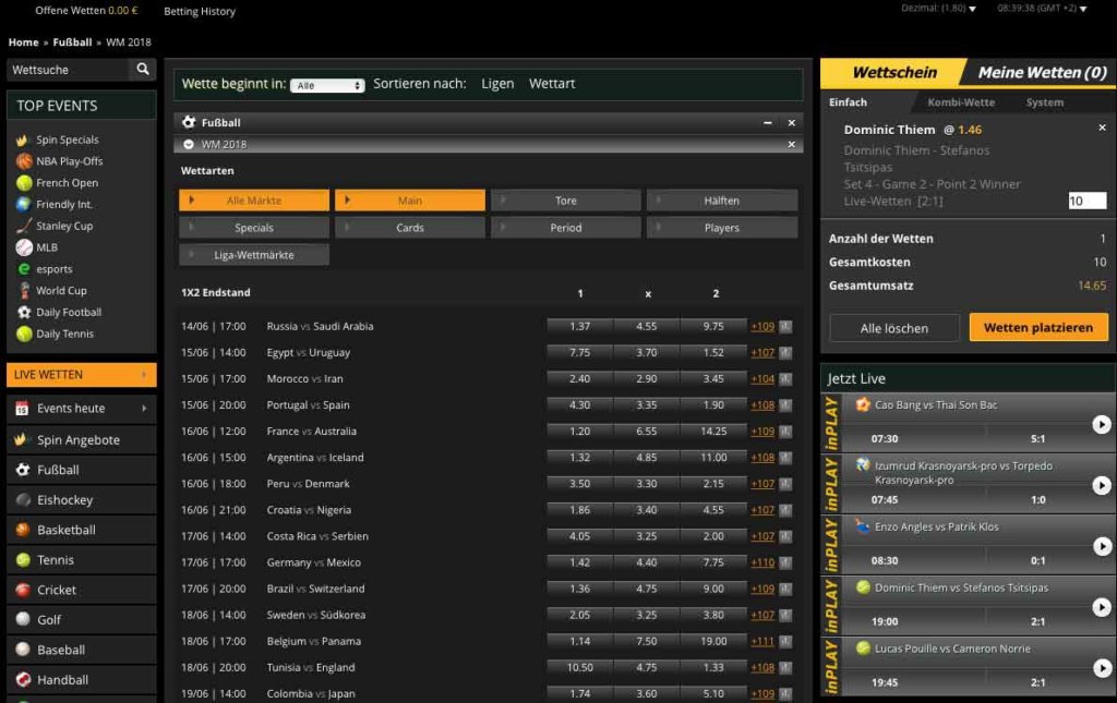Spin Palace SportsBook