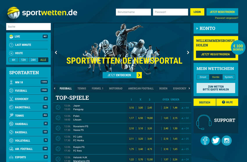Sportwetten.de Startseite