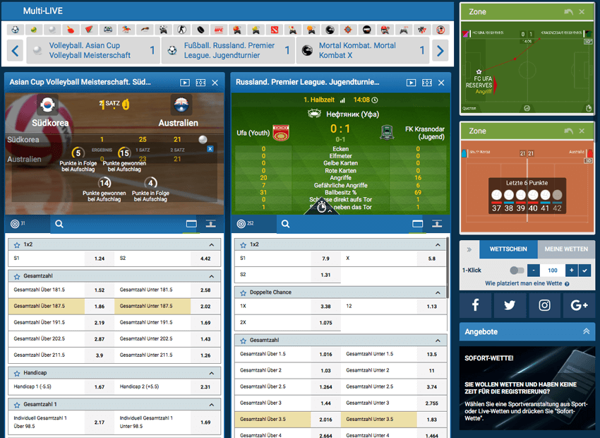 1Xbet Multi Live Ansicht