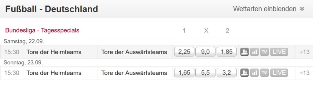 Tipico Spezialwette Bundesliga