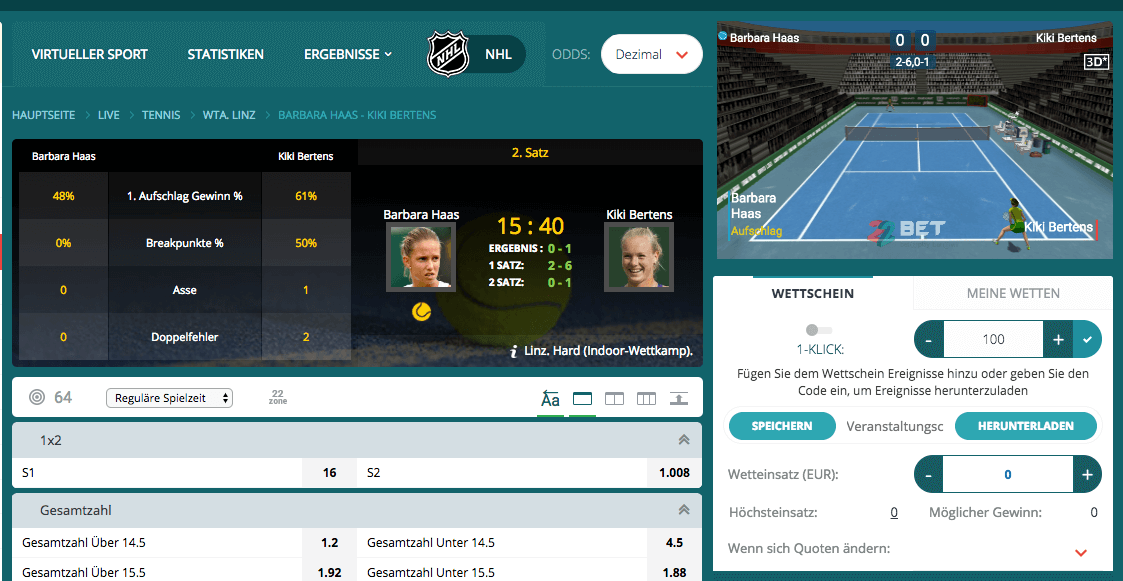 Live Wetten 22bet