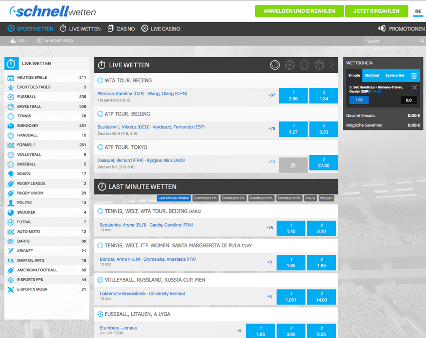 Schnellwetten Sportwetten