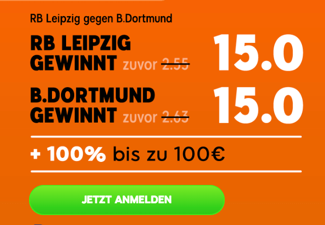 Wetten auf RB Leipzig gegen Borussia Dortmund