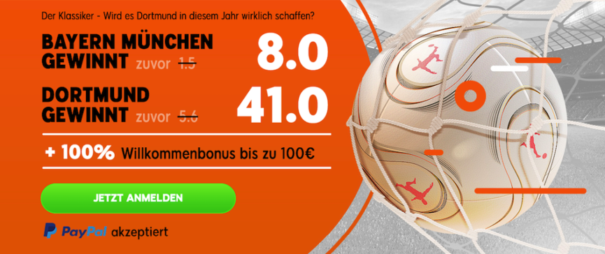 Wetten Auf Bayern Gegen Dortmund Quoten Boost Bonus Bei 888sport