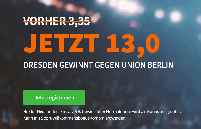 wetten auf sieg dynamo dresden gegen union berlin