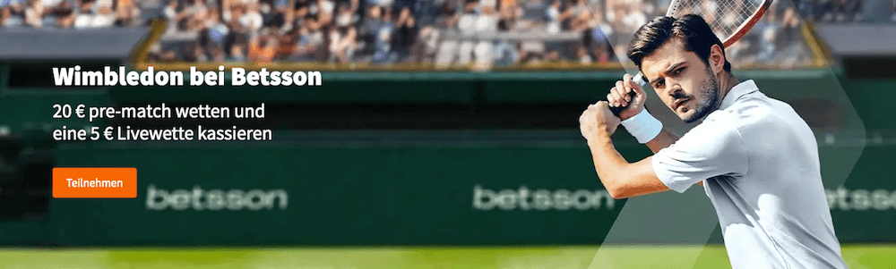Betsson spendiert eine Gratiswette im Wert von 5 Euro für Wimbledon