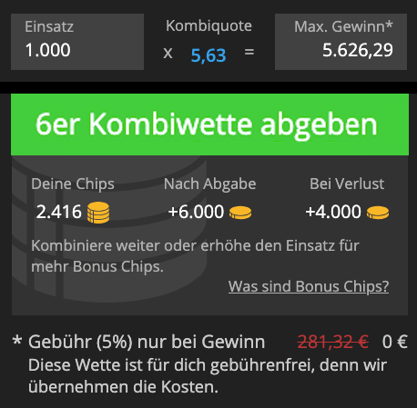 NEO.bet Bonus Chips Beispiel
