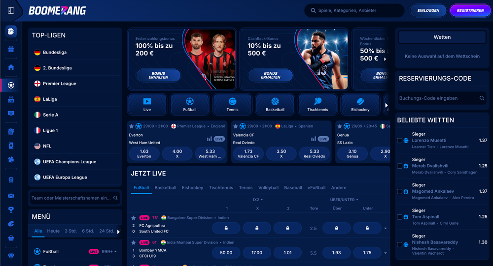 Boomerang Sportwetten Portal