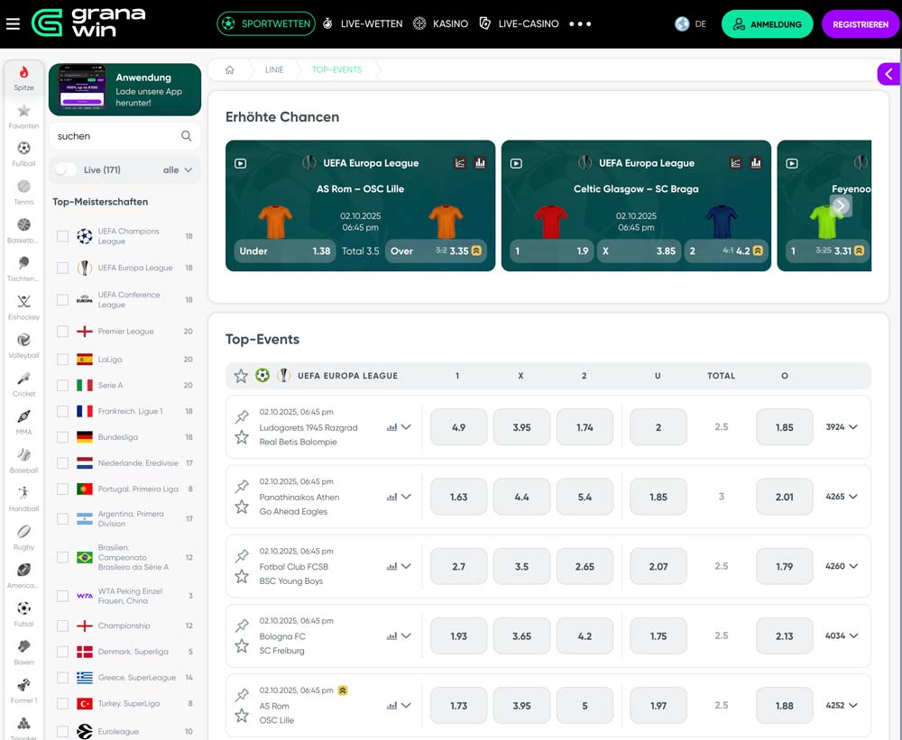 Granawin Sportwetten
